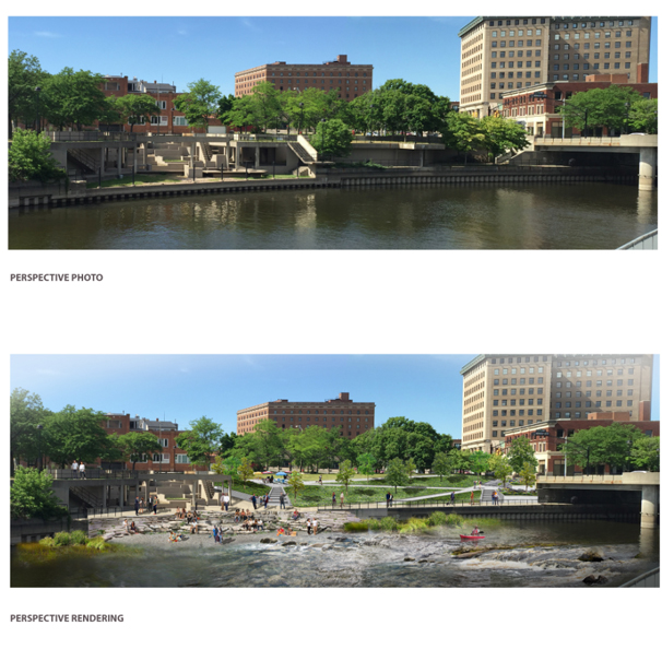 Rendering of Grand Fountain Block, Flint River Restoration Project